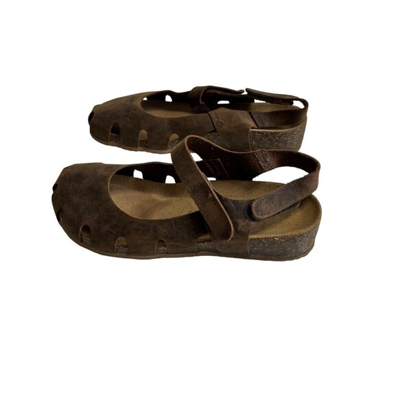 BioNatura Crazy Horse Brown Leather Clog Womens Size 9 1/2 - Picture 1 of 8